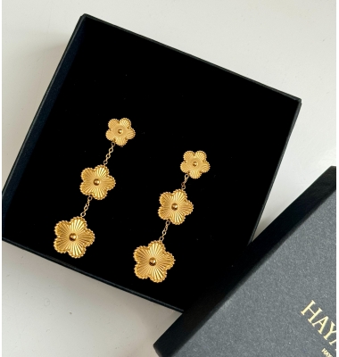 Three drop clover dangling earrings 