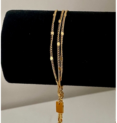 Jordan 18k gold plated layered bracelet 
