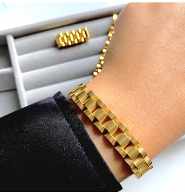 Opal 18k Gold Plated Vintage Chain Bracelet 