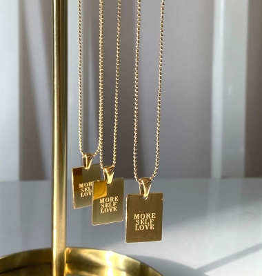 Haven 18K Gold Plated Engraved Necklace 